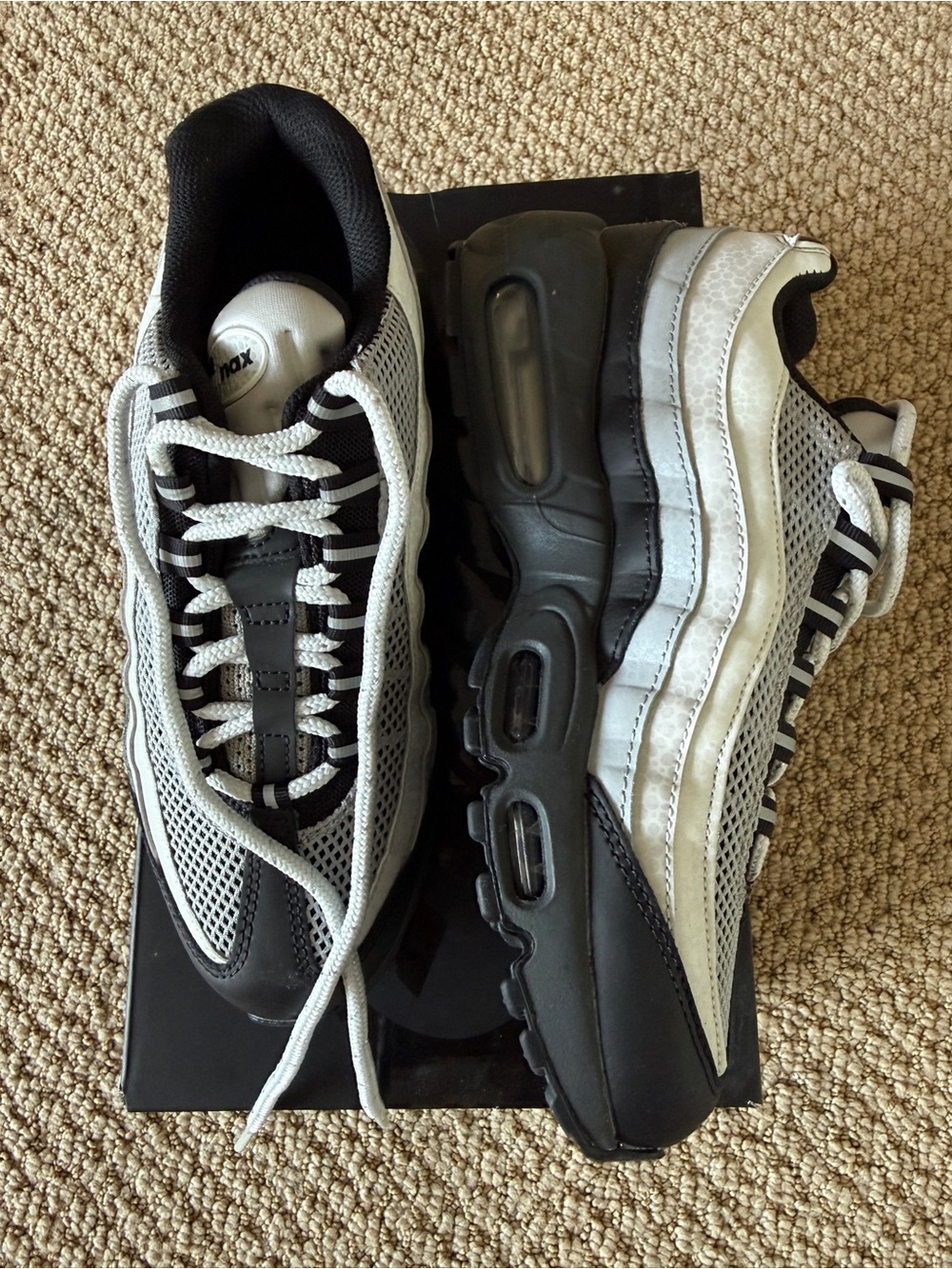Nike Women’s Black & White Safari Air Max 95 'Big Bubble' Sneakers NWOT!